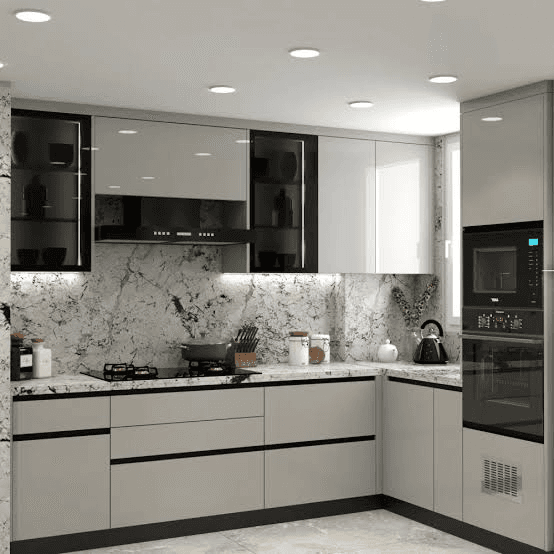 Modern Grey Marble Kitchen