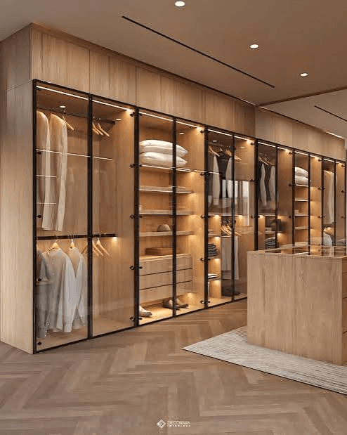Luxury Walk-in Glass Wardrobe